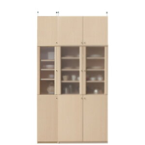 半透明扉付木製キッチン家具