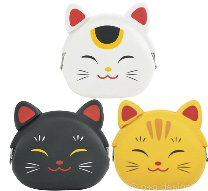 楽天市場】ピージーデザイン mimi POCHI JAPAN 招き猫 白 黒 黄 