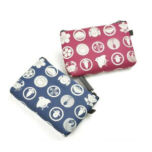 【送料無料】ピージーデザイン NUU small JAPAN 家紋 NAVY RED 家紋柄 コスメポーチ シリコンポーチ ジッパーポーチ アクセサリー入れ p+gdesign 雑貨 化粧ポーチ 小物 小さめ ネイビー レッド 渋い 和