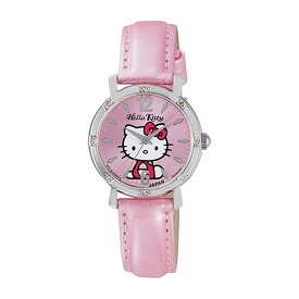 【送料無料】CITIZEN 0003N001 Hello Kitty [MADE IN JAPAN モデル] Q＆Q ハローキティ 腕時計 日本製 電池式クオーツ アナログ時計 革ベルト サンリオ キャラクター キティウォッチ ピンク 可愛い レディース キッズ 子供 女の子 誕生日 プレゼント ギフト シチズン