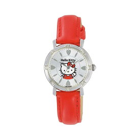 【送料無料】CITIZEN 0003N003 Hello Kitty [MADE IN JAPAN モデル] Q＆Q ハローキティ 腕時計 日本製 電池式クオーツ アナログ時計 革ベルト サンリオ キャラクター キティウォッチ レッド 可愛い レディース キッズ 子供 女の子 誕生日 プレゼント ギフト シチズン