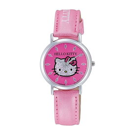 【送料無料】CITIZEN 0009N002 Hello Kitty [MADE IN JAPAN モデル] Q＆Q ハローキティ 腕時計 日本製 電池式クオーツ アナログ時計 革ベルト サンリオ キャラクター キティウォッチ ピンク 可愛い レディース キッズ 子供 女の子 誕生日 プレゼント ギフト シチズン