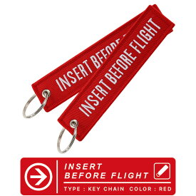 INSERT BEFORE FLIGHT タグ キーホルダー (1個) インサート カラー レッド 赤 RED フライトタグ Flight tag keychain 航空 飛行機ひこうき 車 バイク グッズ アイテム 送料無料