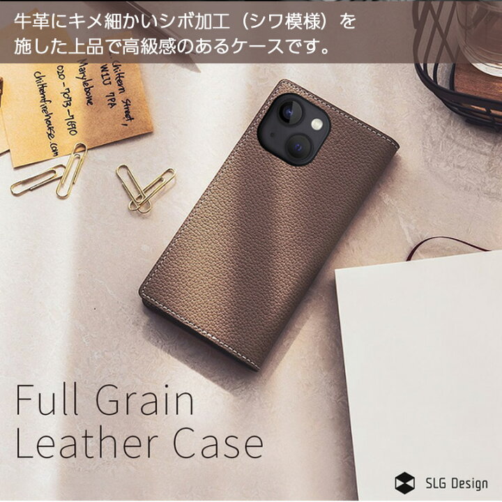 楽天市場】iPhone14 Plus ケース 手帳型 本革 レザー SLG Design Full  