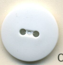トップカラーナイロンボタン（マット）　2つ穴　ホワイト