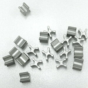 【500個】 YKK 3号金属カーブファスナー/ジーンズYジップ用 下止め H型 【シルバー】