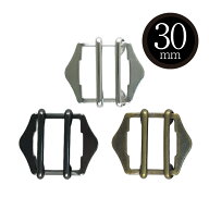 山型 通しカン 六角尾錠 2本線 30mm幅用 【1個入り】【3色展開】