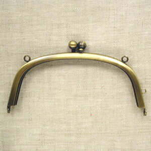 金属 がま口 口金 丸型 丸カン付き 12cm幅 アンティックゴールド