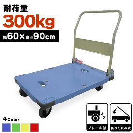 台車2フットブレーキ付 大 台車 積載荷重 300kg 静音キャスター 微音 キャスター 折りたたみ フットブレーキ ブレーキ付 ワゴン カート キャリーカート 運搬 移動 手押し台車 平台車 業務用台車 荷台車 病院 ホテル 旅行 空港 福祉施設 公共施設 倉庫 工場 引っ越し 業務用