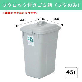【45L ふたのみ】大容量プラスチック製ごみ箱｜フタロック付きゴミ箱 中身が見えないゴミ箱 ダストボックス 屑入 シンプル おしゃれ 角型