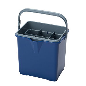 【14L】掃除や洗車等に使えるおしゃれな仕切り付きバケツ|格子状の底がグリットガードになり洗車バケツに最適とSNSで好評 四角 蓋無し ふた無し 大型 プラスチック製 目盛り、ホースホル