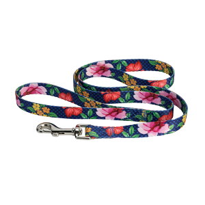 【かわいい花柄】小型犬 中型犬用リード | 可愛い 犬首輪 軽い 軽量 柔らかい 負担少ない 負担が少ない ブランド おしゃれ 犬 イヌ いぬ グッズ ペット用品 ペットグッズ 散歩 お出かけ カラ