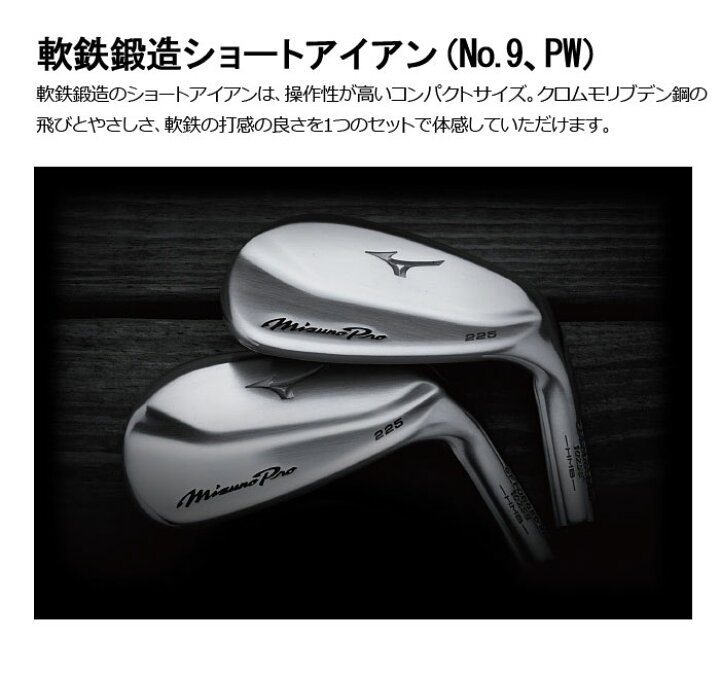 楽天市場】ミズノ ミズノプロ 225 アイアン 6本組(No.5〜PW 
