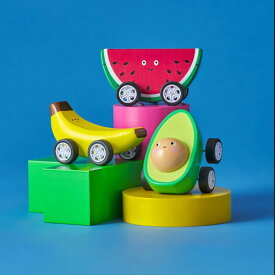 (Kikkerland)キッカーランド Fruit-Fun Pullback Cars ※アソート※色はお選び頂けません。