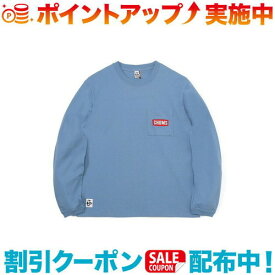 クーポン配布中☆(CHUMS)チャムス ロゴポケットブラッシュドロングスリーブTシャツ (Lt. Blue) | レディース 長袖 長袖tシャツ ロンT ロングT ロングTシャツ トップス アウトドア Tシャツ アウトドアブランド ブランド スウェット カットソー トレーナー ロンティー