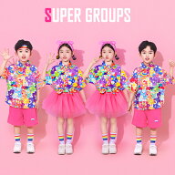 動物柄 総柄 キッズ ダンス衣装 セットアップ 女の子 男の子 半袖 シャツ ふわふわ チュールスカート ダ…