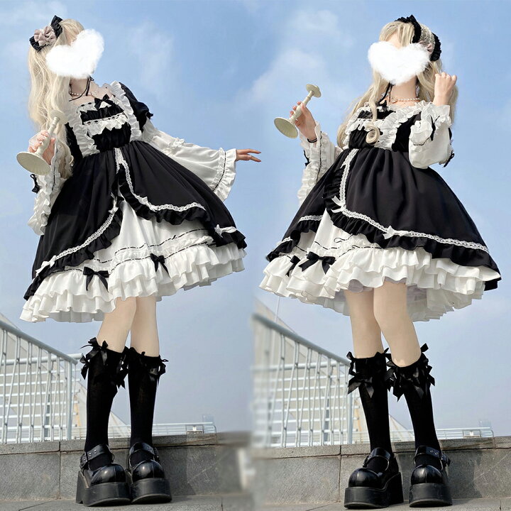 楽天市場】ロリータドレス ゴスロリ ロリータ ワンピース メイド服  