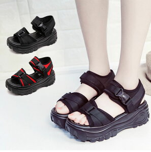 サンダル スポーツサンダル 厚底 レディース ビーチサンダル おしゃれ 美脚サンダル 厚底サンダル コンフォートサンダル シューズ マジックベルト 歩きやすい 夏 ストラップ ベルクロ 厚底