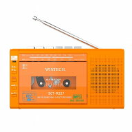 WINTECH MicroSD/USB録音対応モノラルラジカセ SCT-R227 D オレンジ 300台限定 コンパクトサイズ 乾電池…