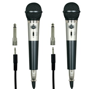WINTECH �J���I�P�G�R�[�}�C�N���z�� KEM-02X2 KEM-02��������2�{�Z�b�g �V�����p���S�[���hx�u���b�N �_�C�i�~�b�N�}�C�N���z���@�G�R�[�@�\�@�{�[�J���}�C�N�@���m�����~�j�v���O�i��3�D5mm�j��