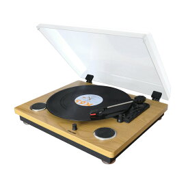 WINTECH ステレオスピーカー搭載レコードプレーヤー KRP-206S ダストカバー　ACアダプター付属　PCデータ転送