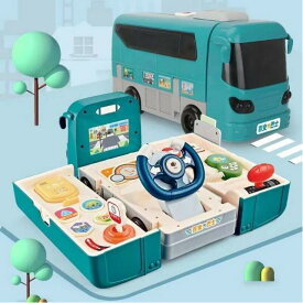 路線バス 変形おもちゃ 車おもちゃ 2in1バスおもちゃ 多機能 バスコレクション DIYミニカー バス模型 音楽バス 車模型 建物模型 音&光 知育玩具 男の子 誕生日 女の子 おもちゃ プレゼント 贈り物