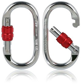 ＼スーパーSALE★P10倍★特別値引！／【25kN 2個セット】GiGant[公式] 送料無料 カラビナ カラビナ スクリューロック セット 登山用 空中ヨガ エアリアルヨガ ハンモック ハードスチール オーバル型 登山 キャンプ 空中作業 懸垂下降 ギグアント テント アウトドア
