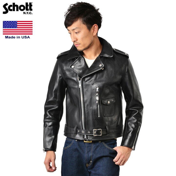 楽天市場】Schott ショット 628US HORWEEN D-POCKET レザーライダース  