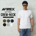 ポイント10倍！AVIREX アビレックス デイリーウエア 半袖 クルーネックTシャツ 6143502【7835934006】【クーポン対象外】【T】｜ミリタリーシャツ メンズ インナー 半袖Tシャツ トレーニング タイトフィット ジムウェア 袖短め ブランド 無地 おしゃれ