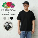 【最短即日発送】クーポンで最大18%OFF★FRUIT OF THE LOOM フルーツオブザルーム×NUMBER (N)INE 80754200 ワッフル ヘンリーネック パック Tシャツ【T】｜メンズ 白 黒 灰 無地 ワンポイント プレゼント ギフト 大きいサイズ 半袖 ブランド おしゃれ