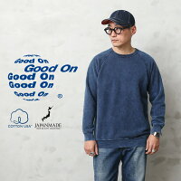 Good On グッドオン GOBW-101IS ラグラン クルーネック スウェットシャツ INDIGO SHAVE 日本製