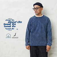 Good On グッドオン GOBW-2104IS L/S クルーネック スウェットシャツ INDIGO SHAVE 日本製