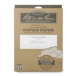 クーポンで15%OFF★Rite In the Rain ライトインザレイン 米軍使用 ALL WEATHER COPIER PAPER 防水コピー用紙 WHITE 200 Sheets(8511)【T】