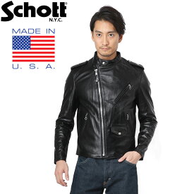 【国内正規品】Schott ショット 603US STAND ONESTAR ライダースジャケット 7316 BLACK（クーポン対象外）【T】