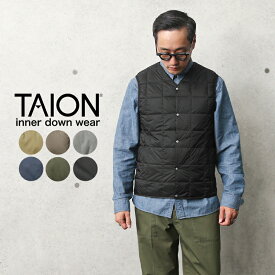 【最短即日発送】クーポンで15%OFF★TAION タイオン TAION-001 Vネック インナーダウンベスト MENS【A1】【Sx】【T】｜保温 防寒 アウター ノースリーブ メンズ ブラック 黒 薄手 おしゃれ シンプル デザイン