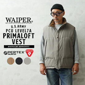 WAIPER.inc 米軍 PCU LEVEL7A PRIMALOFT ベスト PERTEX UNLIMITED【WP1022】【T】【クーポン対象外】｜メンズ アウター ダウンベスト 大きいサイズ ノースリーブ 防寒 保温 プリマロフト ブランド おしゃれ