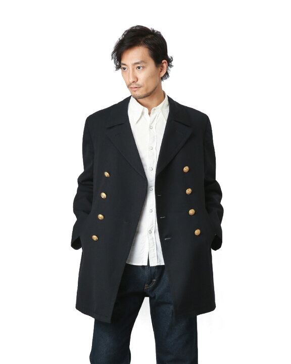 実物 Used ドイツ海軍 ロングオーバーコート ネイビー ライナー付き メンズ ミリタリーコート アウター ロングコート 軍服 放出品 商い