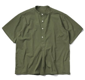 クーポンで最大15%OFF★新品 ブルガリア軍 1950年代復刻 半袖 グランパシャツ 後染め【T】