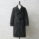 ★実物 USED 米軍 U.S. NAVY ブラックトレンチコート ライナー付き【42〜52サイズ】【クーポン対象外】【I】｜ミリタリーコート トレンチコート メンズ アウター ビジネス カジュアル 軍放出品 軍モノ 大きいサイズ 黒 古着 おしゃれ