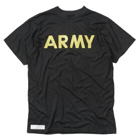 実物 USED 米軍 U.S.ARMY ブラック トレーニングTシャツ【クーポン対象外】【I】｜メンズ トップス インナー クルーネック 半袖 速乾 ゆったり かっこいい 大きいサイズ カジュアル ミリタリー スポーツ ロゴ 黒 軍放出品 軍モノ