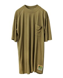 WAIPER.inc ワイパーインク 実物 新品 デッドストック 米軍 リメイク USMC FROG モックネック Tシャツ ポケット付き COYOTE【クーポン対象外】【I】｜メンズ トップス 半袖 大きいサイズ ビッグサイズ ミリタリー ブラウン アメリカ軍 おしゃれ 夏