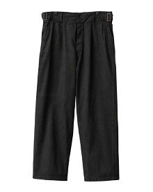 ★実物 新品 デッドストック イタリア軍 60s ヴィンテージ コットンサテン ホスピタル ワークパンツ フロントホック BLACK染め【クーポン対象外】【I】｜メンズ ボトムス 大きいサイズ チノパン タック プリーツ 古着 ファッション おしゃれ