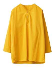 実物 新品 デッドストック ロシア軍 80s ヘンリーネック スリーピングシャツ MUSTARD YELLOW染め【クーポン対象外】【I】｜メンズ トップス 七分袖 大きいサイズ プルオーバーシャツ スモッグ 無地 薄手 綿100 古着 ファッション おしゃれ