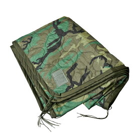 ★実物 新品 デッドストック 米軍 ポンチョライナー ウッドランド迷彩【クーポン対象外】【I】｜防寒 保温 キルティング シート ブランケット カモフラ ミリタリー アメリカ軍 キャンプ アウトドア 登山 ファッション おしゃれ