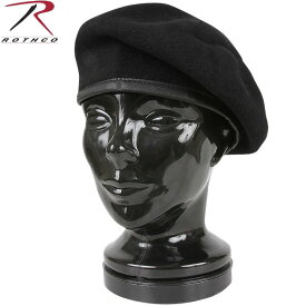 クーポンで最大15%OFF★ROTHCO ロスコ INSPECTION READY WOOL ベレー帽　ブラック MIL-SPECを忠実に再現されたベレー帽 フラッシュ(部隊識別章/徽章)が装着可能 《WIP03》【So】【T】
