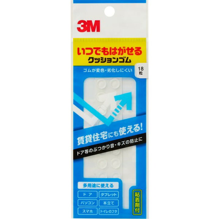 楽天市場 3m いつでもはがせるクッションゴム Cr 02 透明 8f 2mm 60個 ケース販売 ワイズライフ