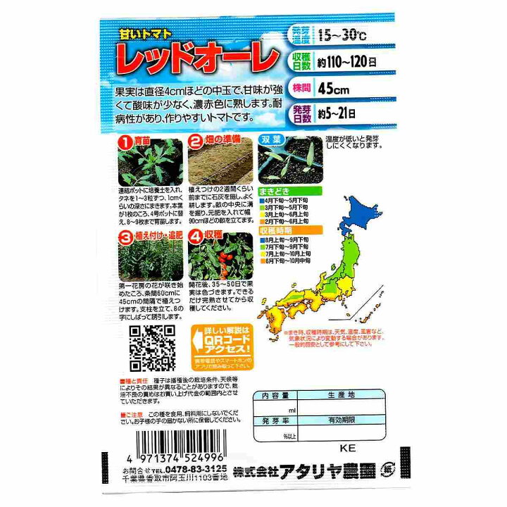 楽天市場 アタリヤ農園 野菜種 甘いトマト レッドオーレ M ワイズライフ