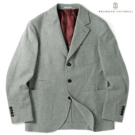 BRUNELLO CUCINELLI / ブルネロクチネリ｜カシミヤホップサック3Bジャケット｜（グレー）｜ 秋冬 カシミヤジャケット カシミア アウター メンズ イタリア アウトレット