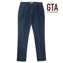 【50%OFF】GTA / ジーティーアー｜製品染めコットンストレッチ細畝コーデュロイノープリーツパンツ(NIKKO)｜（ネイビー）｜ 秋冬 ボトムス スラックス コーデュロイパンツ 無地 メンズ イタリア アウトレット