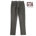 【50%OFF】GTA / ジーティーアー｜製品染めコットンストレッチ細畝コーデュロイノープリーツパンツ(NIKKO)｜（チャコールグレー）｜ 秋冬 ボトムス スラックス コーデュロイパンツ 無地 メンズ イタリア アウトレット